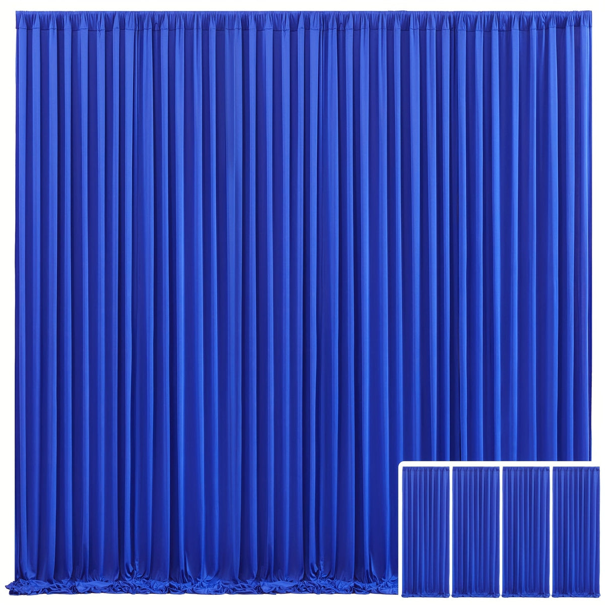 Elegant Fabric Backdrop Curtains 4pcs with Poles 59x85in Non-Transparent Wrinkle-Free Party Photo Backdrop for Wedding Birthday Bridal Shower Graduation Prom Christening Holiday Decor