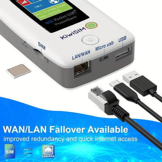 4G LTE Pocket WiFi Hotspot with 5GB Data SIM, No Contract, US & Europe