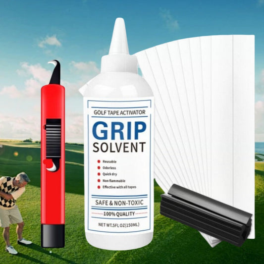 Golf Grip Regripping Kit with Hook Blades, Tape, 8 oz Solvent and Rubber Vise Clamps