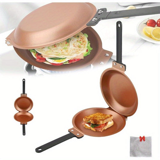 Non-Stick Pancake Skillet with Reversible Design for Omelets and Frittatas