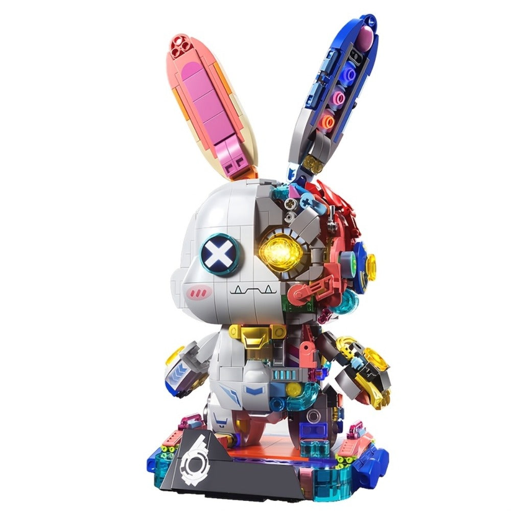 Mechanical Rabbit Building Block Display Model, Pink Punk Style