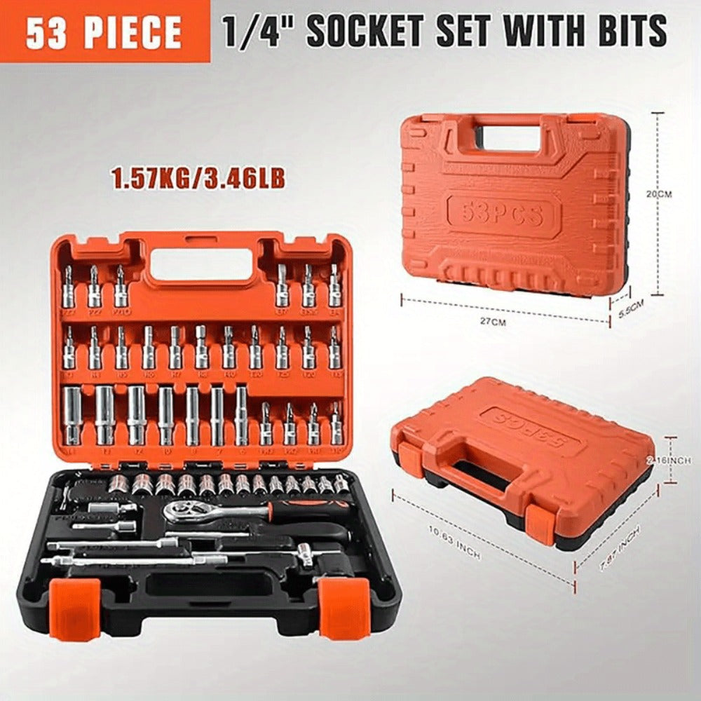 Premium Stainless Steel Repair Tool Kit 55/82/94/121PCS – Complete Automotive & Home Repair Set | Multi-Function Hand Tools | No Charging Required | Easy to Use | Perfect Gift for Men