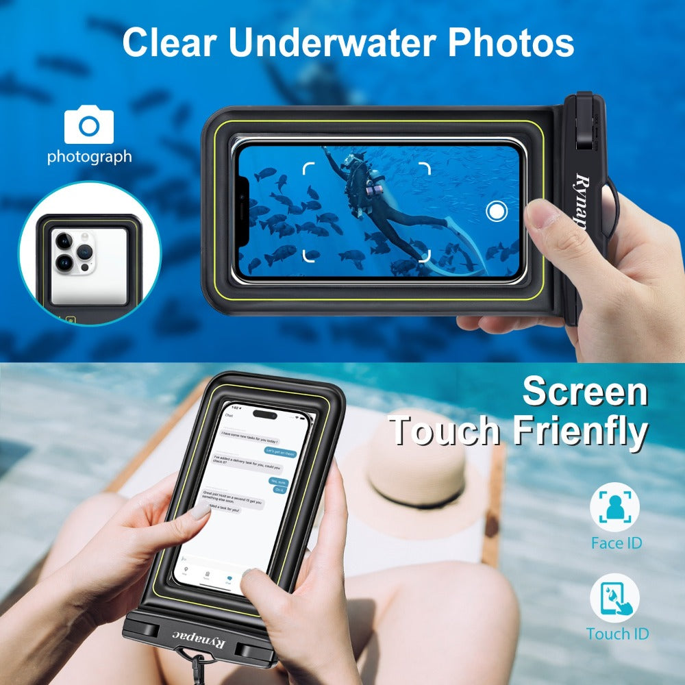Buoyant Waterproof Phone Dry Bag 2 Pack for iPhone 16 15 14 13 12 11 Pro Max Samsung Galaxy – Float Pouch Beach Pool Water Park Kayaking Universal Fit