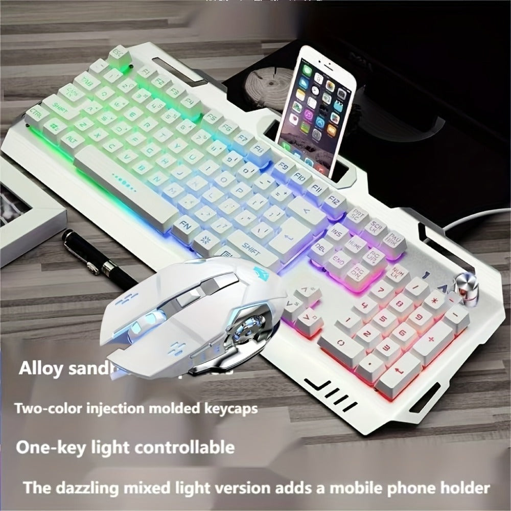 RGB Gaming Keyboard and Mouse Combo Wired USB – Backlit Ergonomic Keyboard & Mouse Set for PC Desktop Laptop Windows, Plug and Play, Universal Compatibility for Gaming & Office