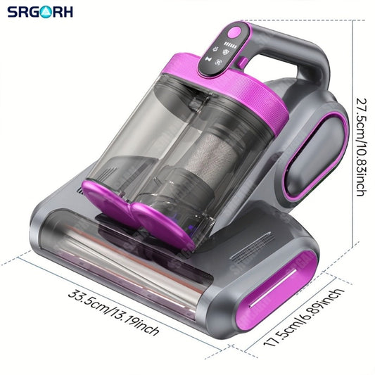 Handheld Mattress Vacuum Cleaner with 16 kPa Suction, UVC Light and Hot Air Heating
