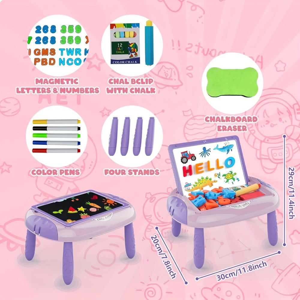 Magnetic Doodle Board Double Sided for Kids – Portable Foldable Drawing Writing Easel with Teaching Supplies Creative Toy Gift for Boys Girls Toddlers Ages 3+ Birthday Christmas