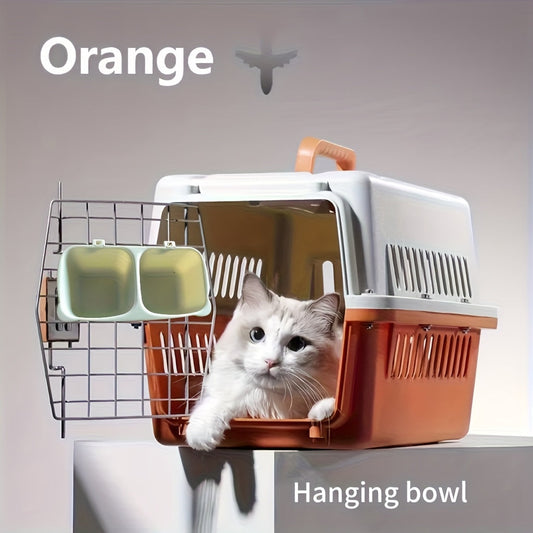 Hard-Sided Pet Carrier for Cats & Small Dogs up to 14 lb, Ventilated with Locking Door