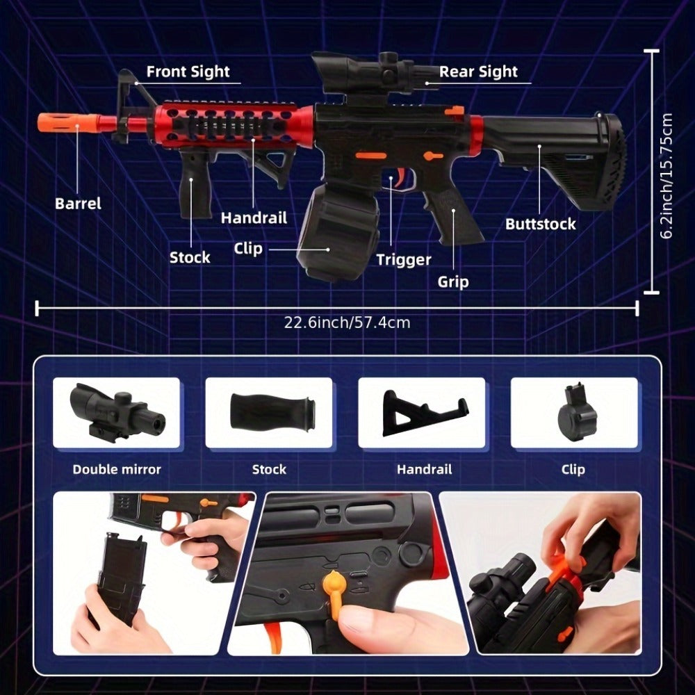 High-Performance Rechargeable Electric Splash Ball Toy Gun – USB Charge Portable Combat Outdoor Shooting Rifle for Kids Boys Teens, Party Gift Christmas New Year Birthday Outdoor Game