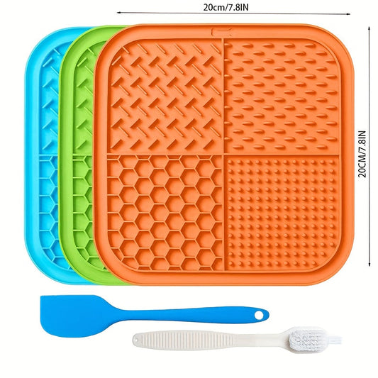 Lick Mats for Dogs & Cats with Suction Cups, 5-Piece Slow Feeder Set