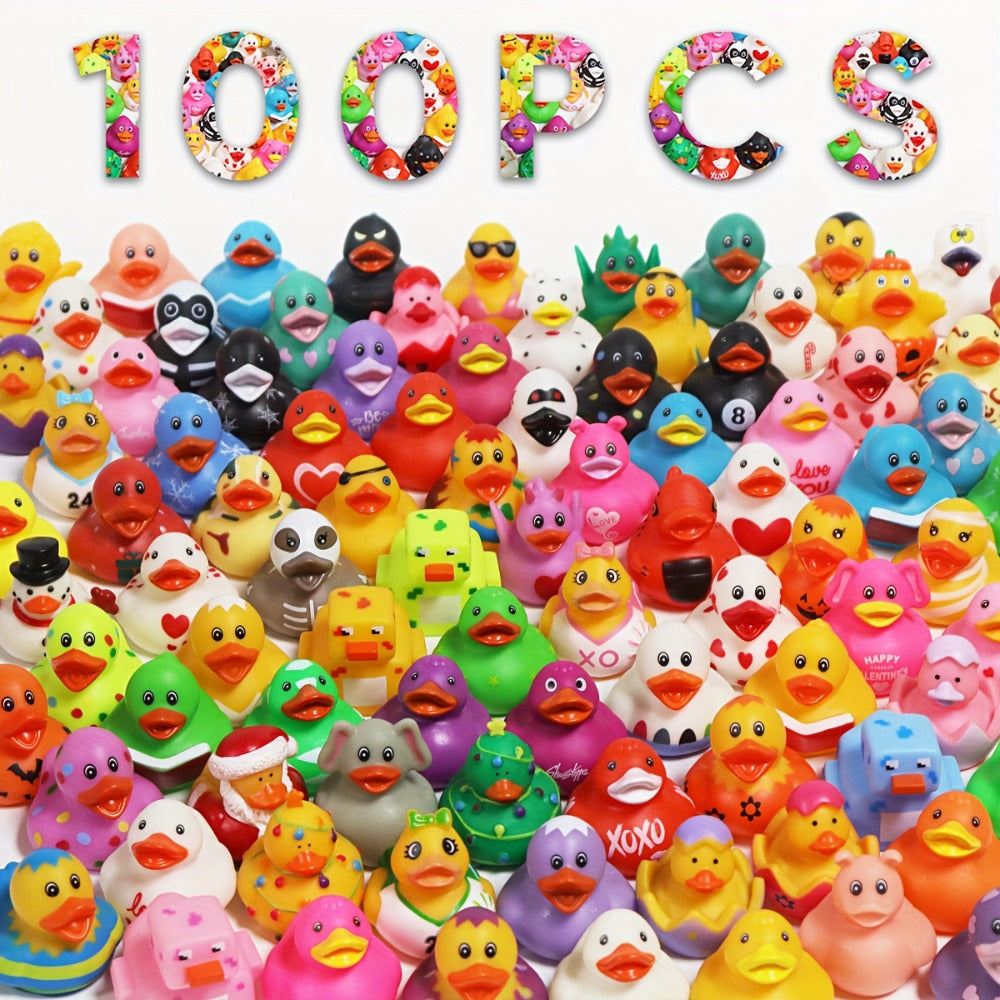 Mini Rubber Ducks Bulk Set – 2" Floating Bath Toy Variety for Kids, Cute Assorted Ducks for Bath Time, Pool Play, Birthday Parties & Jeep Duck Gifts, Fun Party Favors for Boys & Girls
