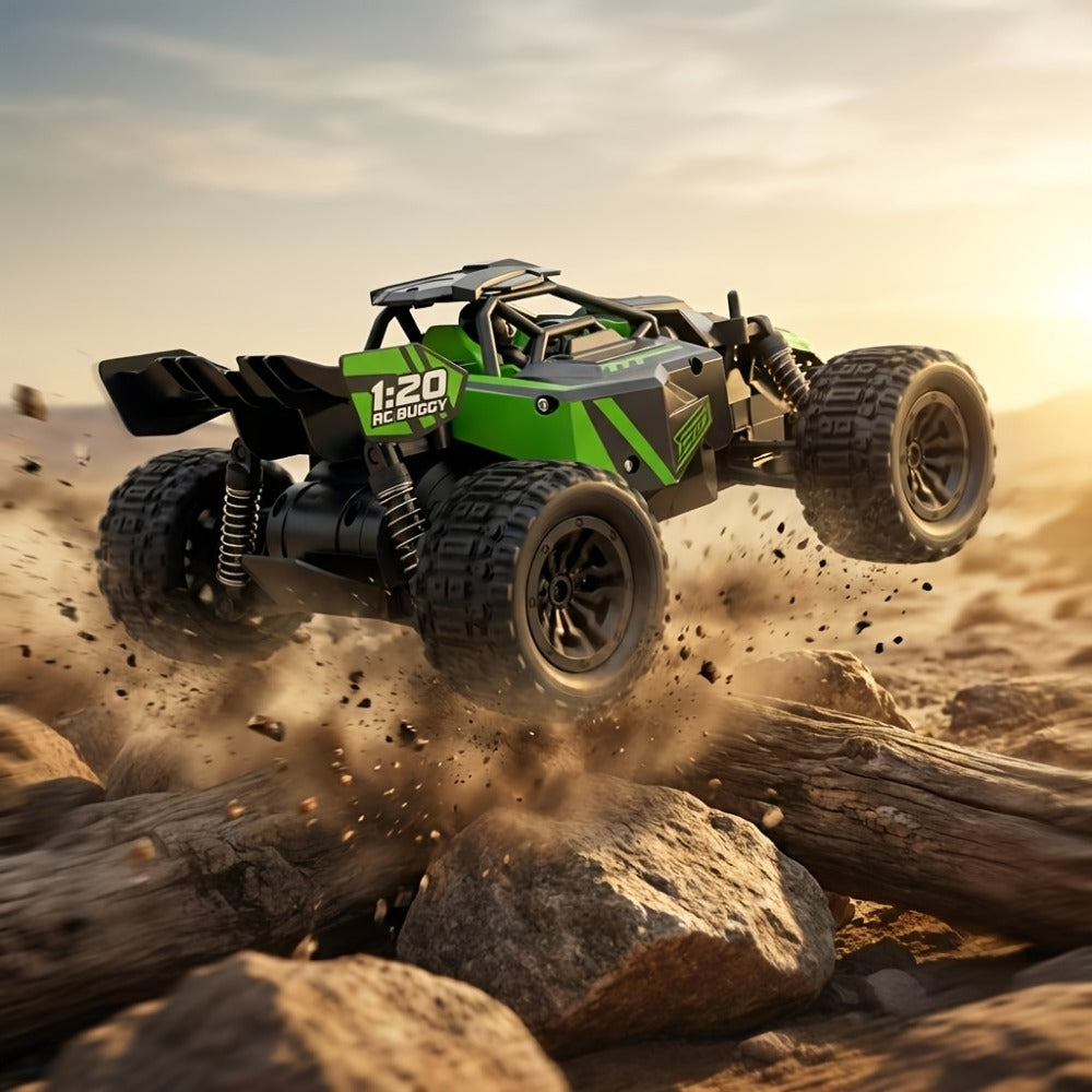RC Monster Truck 1:20 Scale 4WD with LED Headlights, 2.4GHz All-Terrain Off-Road