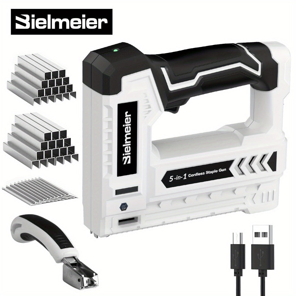 Cordless Stapler Brad Nailer 2-in-1 4V / 20V No Compressor – Lightweight with Battery, Charger & 1600pcs Nails & Staples, for Carpentry, Home Improvement, Upholstery & DIY – Multiple Colors & Upgrade Versions
