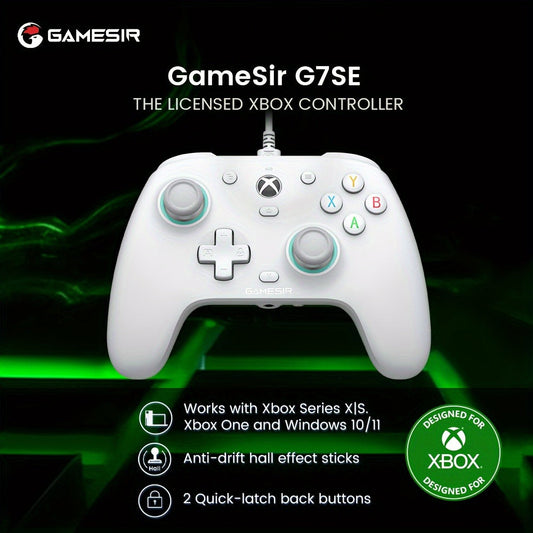GameSir G7 SE Wired Xbox Controller with Hall Effect Joystick & Trigger, Anti-Drift Gamepad for Xbox Series X|S, Xbox One & Windows PC, Magnetic Swappable Faceplate, Mappable Back Buttons