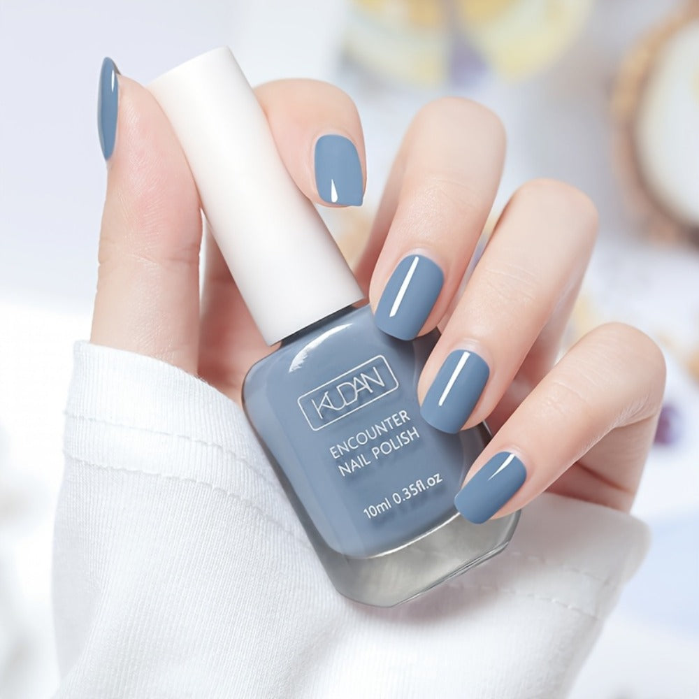 Gel Nail Polish Grey Blue 0.35oz No Lamp Required Peelable Easy Removal Quick Drying Long-Lasting High Shine DIY Nail Art Salon Manicure Gift RC-27