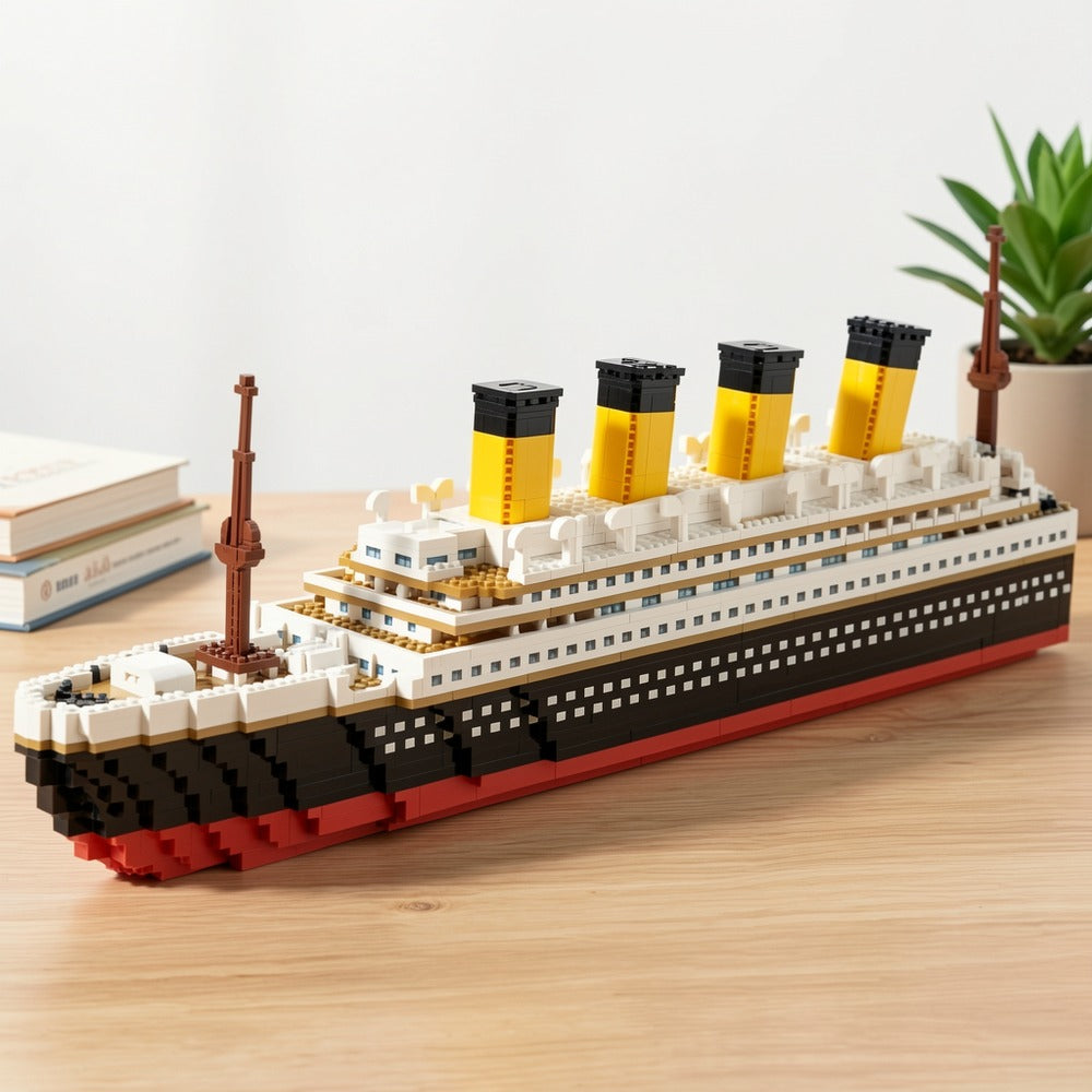 3000+ Piece Large-Scale Cruise Ship Building Block Display Model