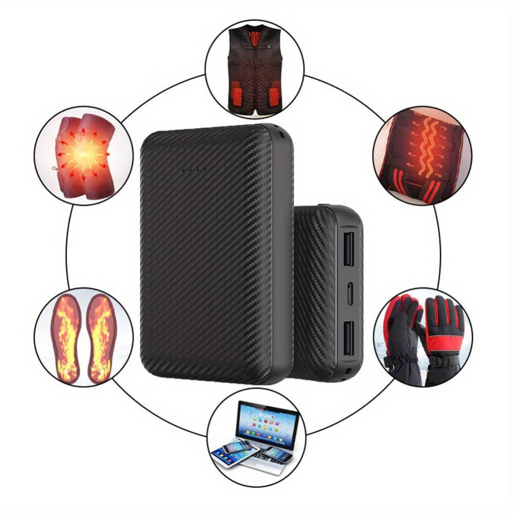 20000mAh Heated Vest Power Bank 5V 3A – Battery Pack for Heated Jacket, Scarf, Socks & Gloves, USB-C Input, Li-Polymer, Winter Heated Clothing Power Supply for Skiing, Hunting & Outdoor Work