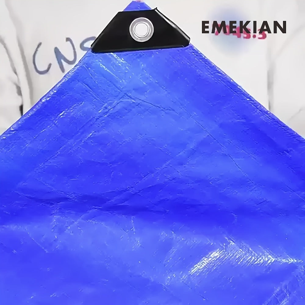 Heavy Duty Tarp Waterproof UV Resistant Tarpaulin – Thickened PE Double-Sided Blue Orange Rainproof Sun Shade Cover with Grommets & Rope for Outdoor Camping Garden Vehicle Boat Protection