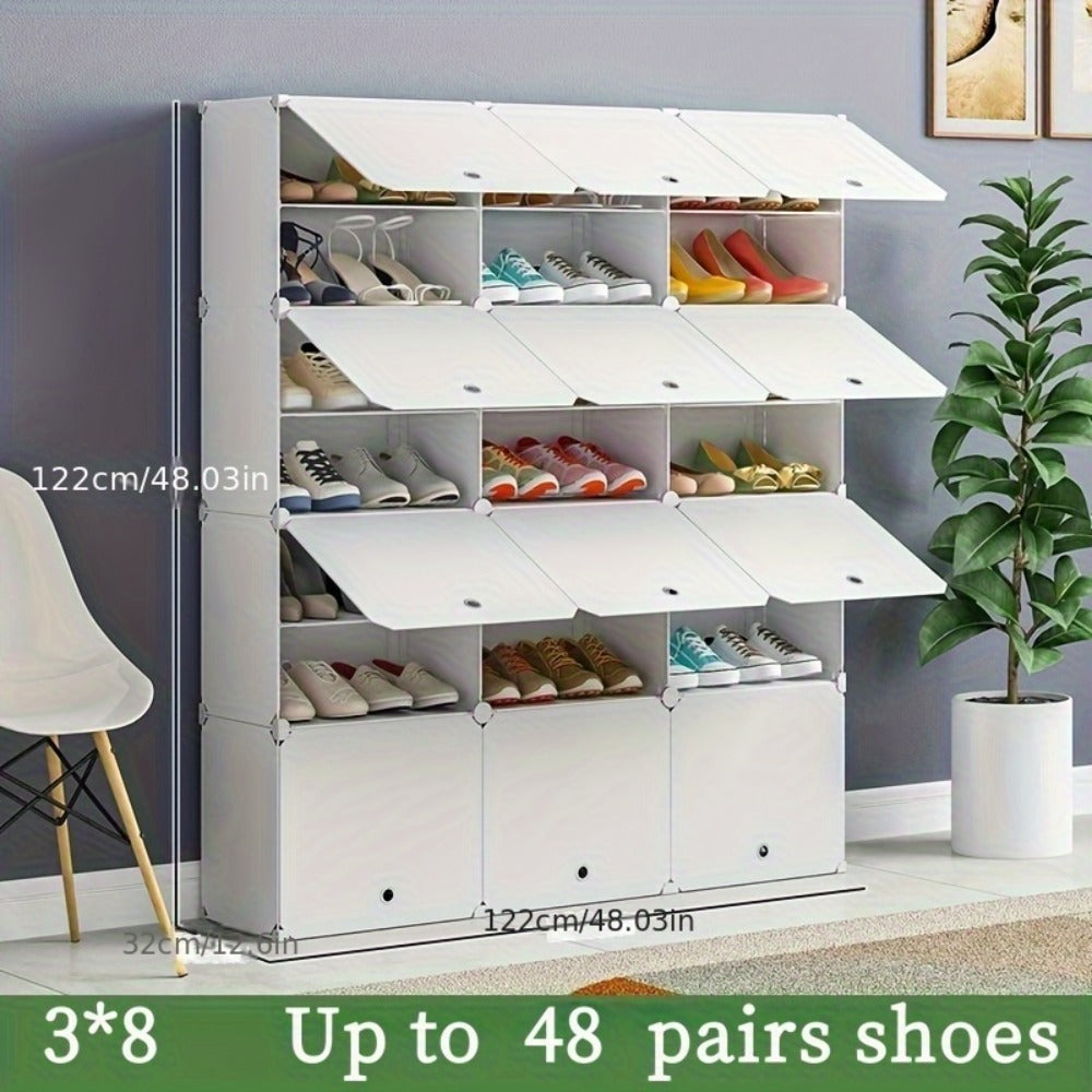 Shoe Rack Organizer Free Standing – Shoe Storage Cabinet for Boots, Slippers & High Heels | 2×6 / 3×8 Tier Shoe Shelf for Closet, Bedroom, Entryway & Hallway | White, Translucent & Black Options