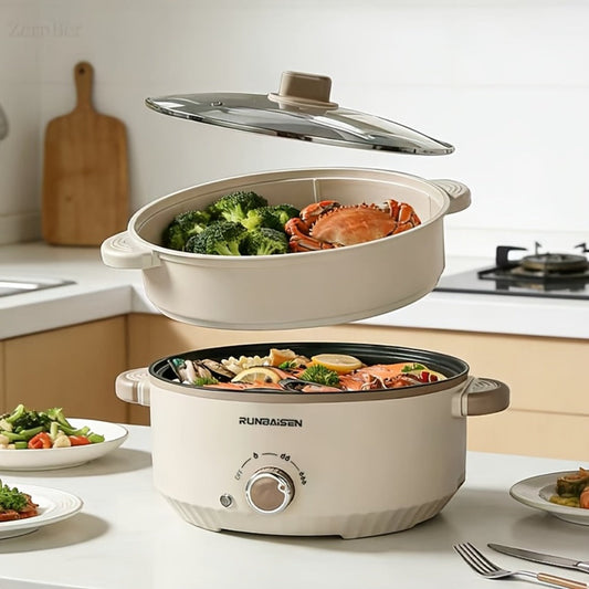 Electric Hot Pot with Nonstick Coating & 3 Power Settings, A/B Models