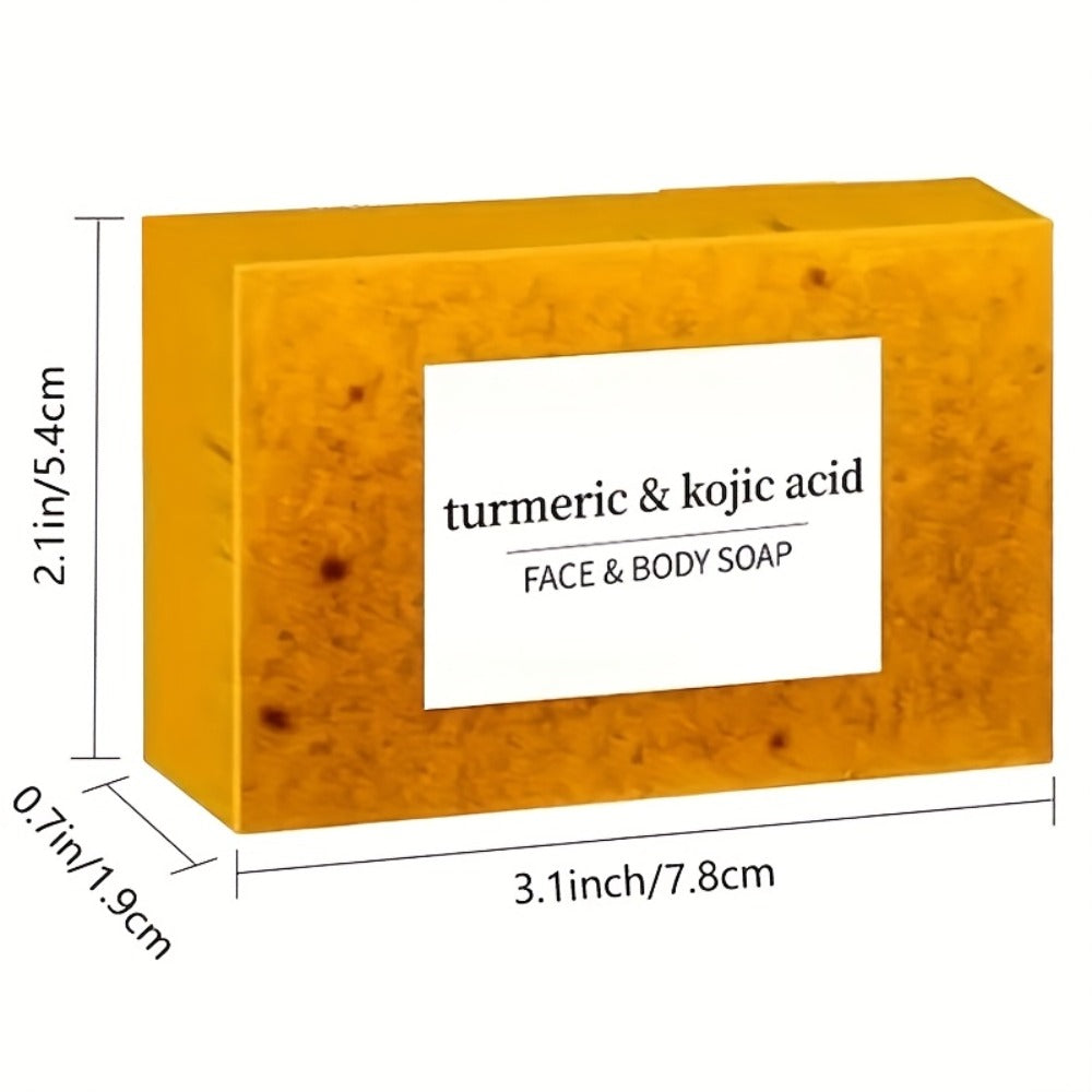 Turmeric Kojic Acid Soap Bar with Lemon Honey Natural Handmade Brightening Soap 12 Bars 100g Each with Bubble Net for Dark Spots Hyperpigmentation Glowing Skin Face Body All Skin Types
