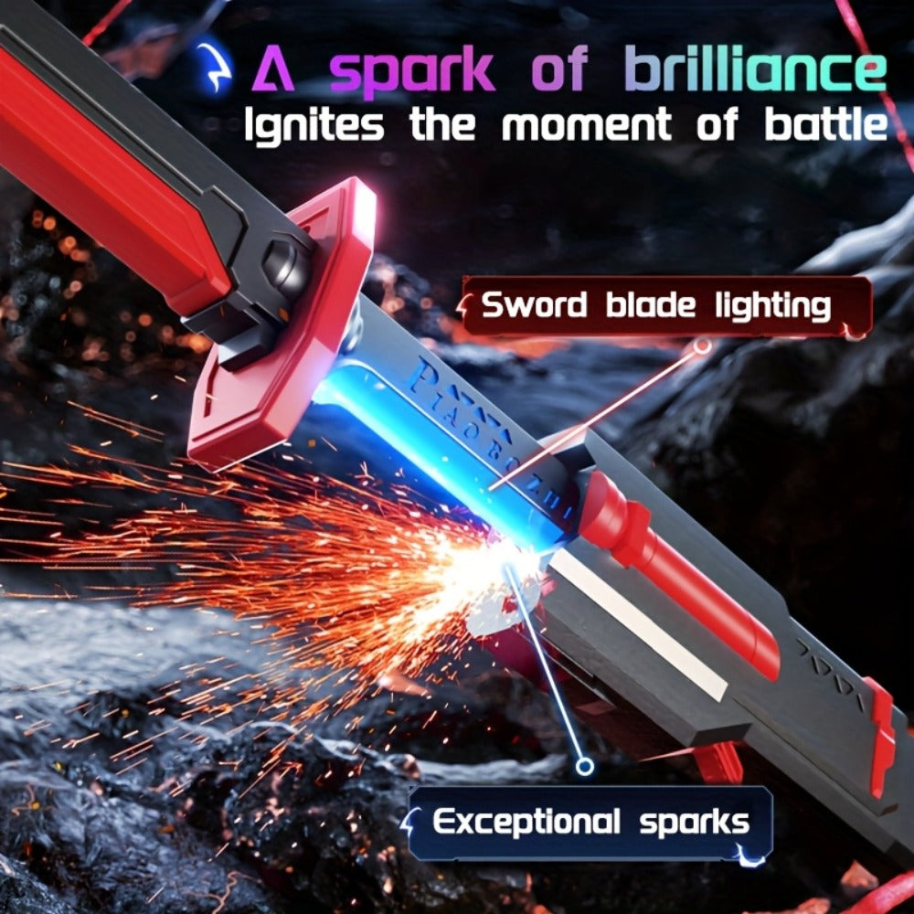 LED Light Katana Sword 31.5" – Pro Cosplay Luminous Saber with Spark-on-Draw, Multi-Color LED, Sound Effects & Type-C Rechargeable Battery, Anime Cosplay Prop Gift for Teens & Adults