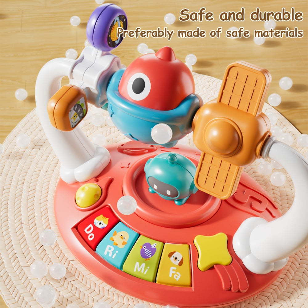 Dinosaur Piano Toy for Kids – Rotatable Smart Music Box with Space Theme, Mini Electronic Musical Instrument for Toddlers, Fun Learning Toy Gift for Boys & Girls