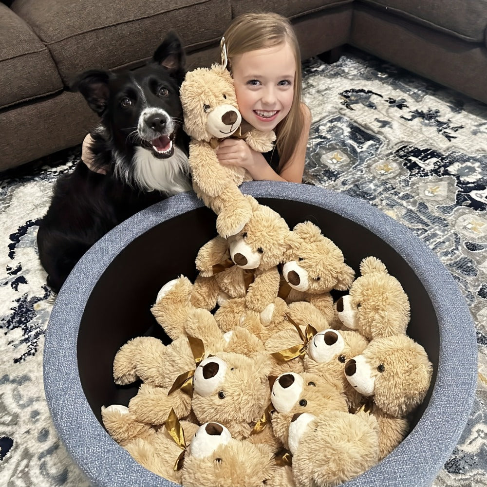 8-Pack Teddy Bears, 11-Inch Soft Plush in Dark Brown or Khaki