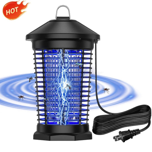 Electric Bug Zapper with 4000V Grid, 18W UV Bulb, 6 ft Cord and Removable Tray, Black