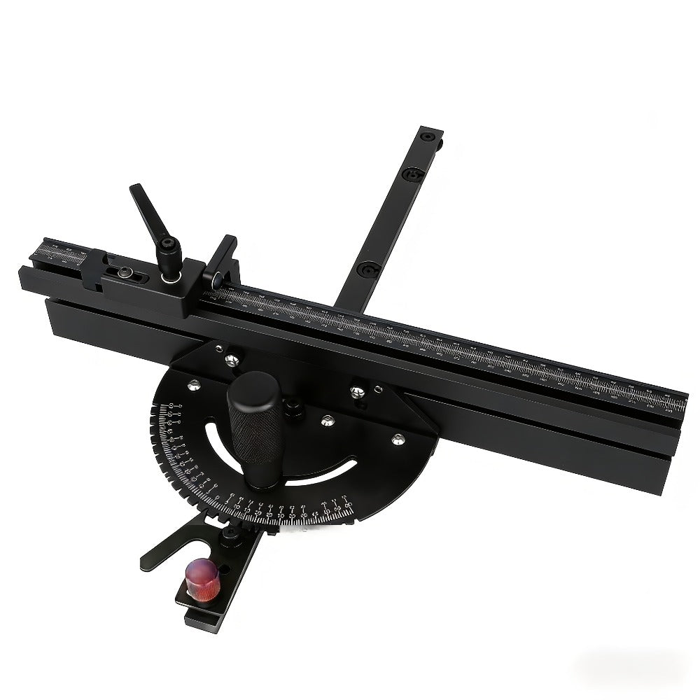 400mm Woodworking Angle Gauge with Adjustable Fence & Guide Rail – Precision Miter Measuring Tool Compatible with 30mm & 45mm T-Track for Table Saw Router