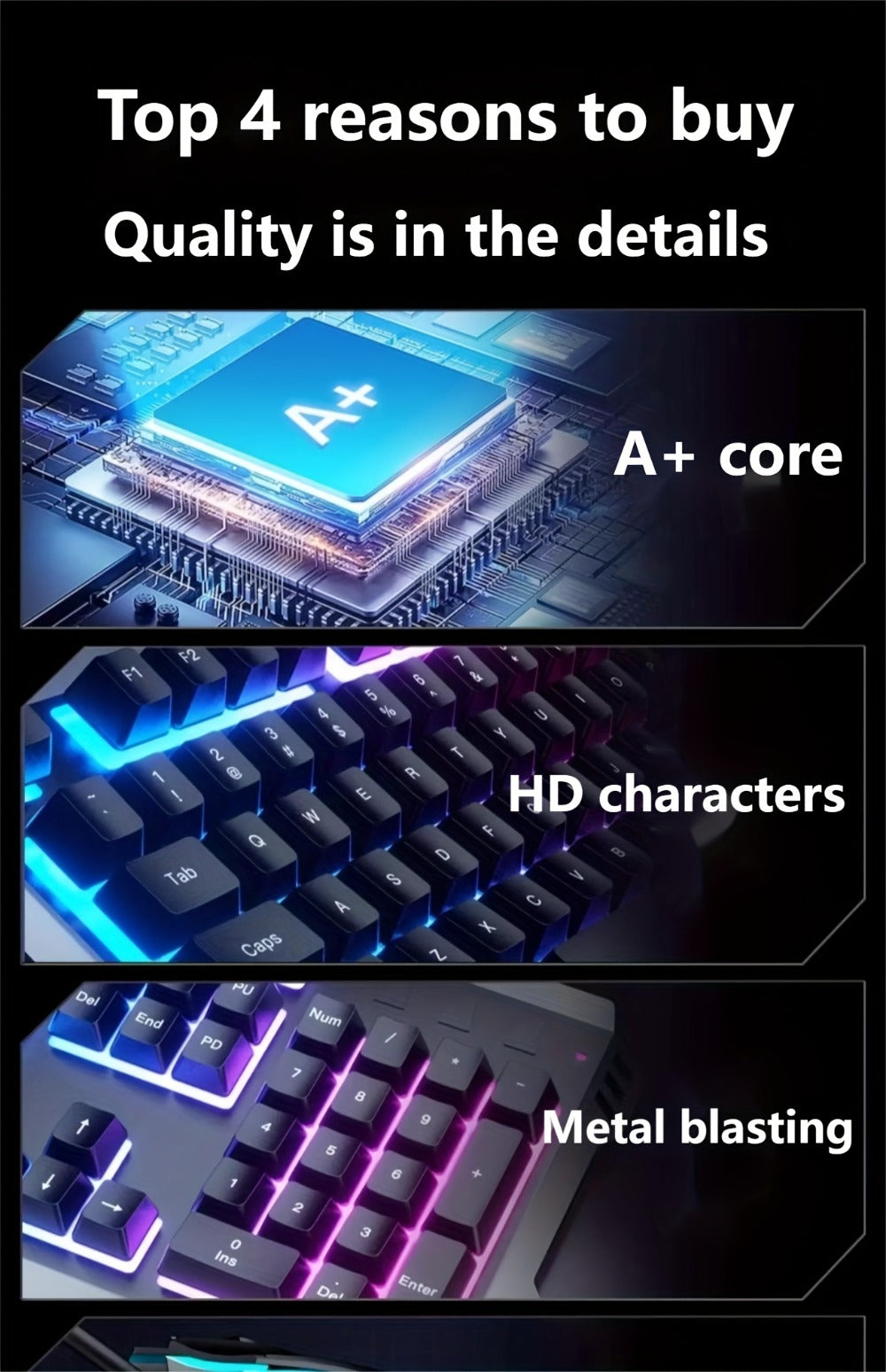 RGB Gaming Keyboard and Mouse Combo Wired USB – Backlit Ergonomic Keyboard & Mouse Set for PC Desktop Laptop Windows, Plug and Play, Universal Compatibility for Gaming & Office