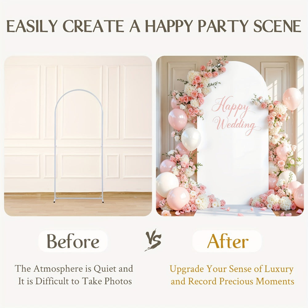 Arch Backdrop 6ft Spandex Photography Background – Stretchable Wrinkle-Free Polyester with Bottom Zipper for Party, Wedding, Gender Reveal & Birthday Photo Booth Prop
