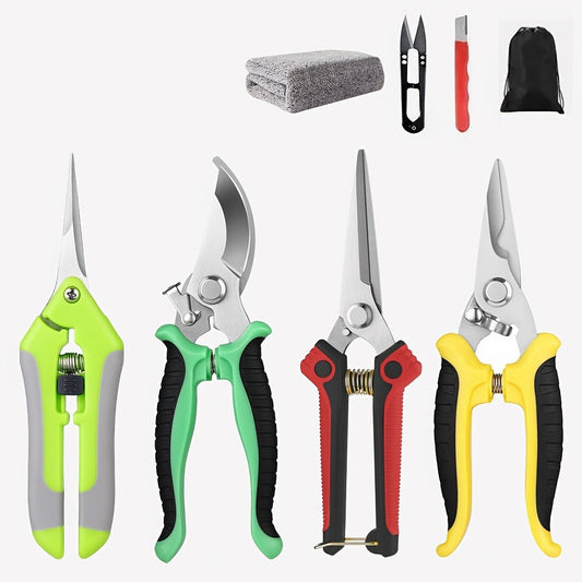 Garden Pruning Tool Set with Stainless Steel Blades, Shears & Scissors