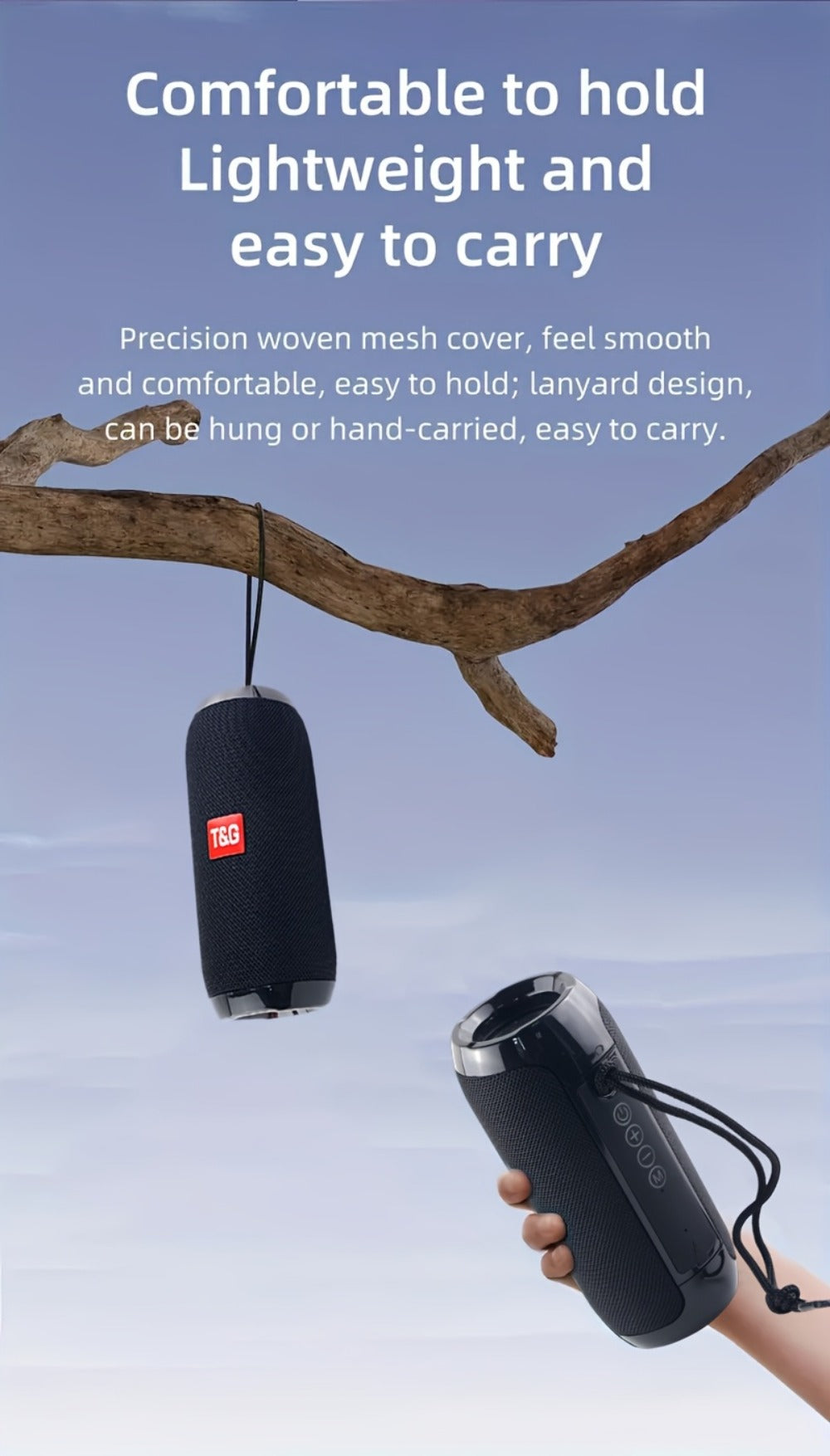 TG117 IPX4 TWS Stereo Bluetooth Speaker FM TF USB Type-C Rechargeable Portable Wireless Speaker for Phone Tablet TV Outdoor Party Birthday Christmas Gift