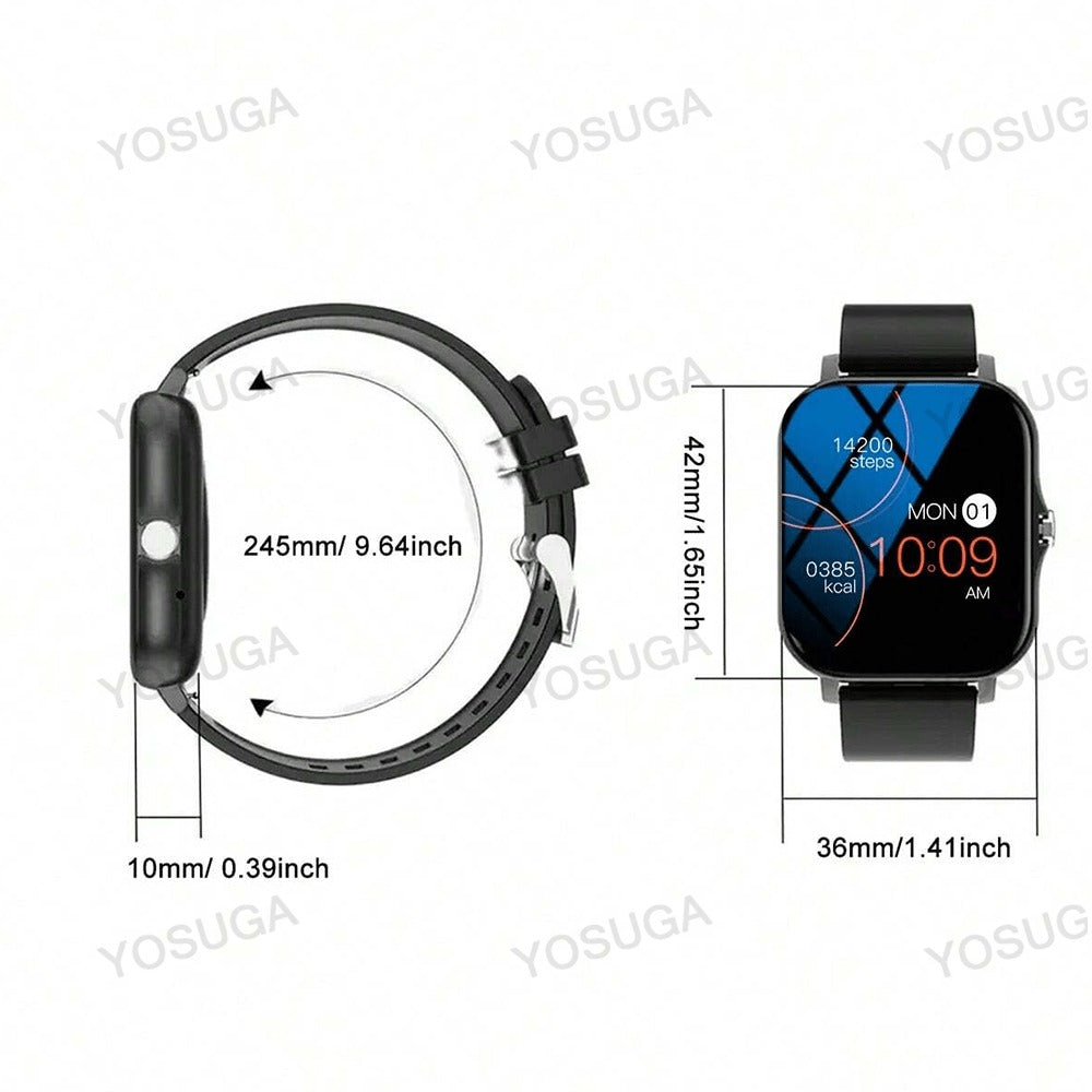 Smartwatch with Extra Strap Set, 1.83" Touch Screen, Wireless Calling, Multiple Sport Modes, Alarm Clock, Pedometer & Step Counter, USB Lithium Battery – Unisex Gift Compatible with iOS & Android