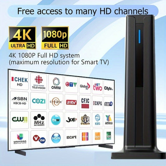 Magnetic Base TV Antenna Indoor – 4K 1080P HD, VHF & UHF Signal Booster Amplifier, Portable Digital Antenna for All TVs, 1pc or 2pcs Bundle