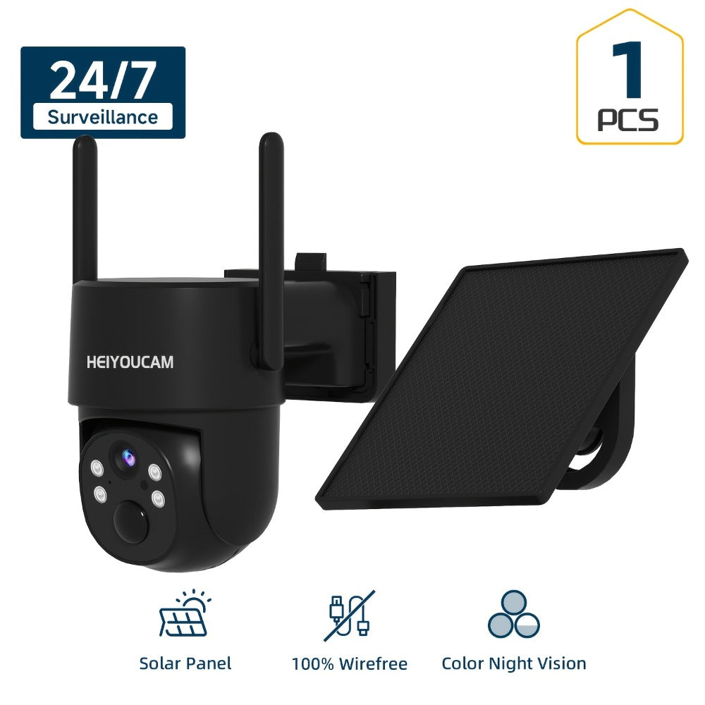AI Auto Tracking Solar Security Camera Outdoor 360° Dome – AI Human Detection, Full Color Night Vision, Smart Siren & Spotlight, Two-Way Audio, 6000mAh Battery Wireless WiFi Camera