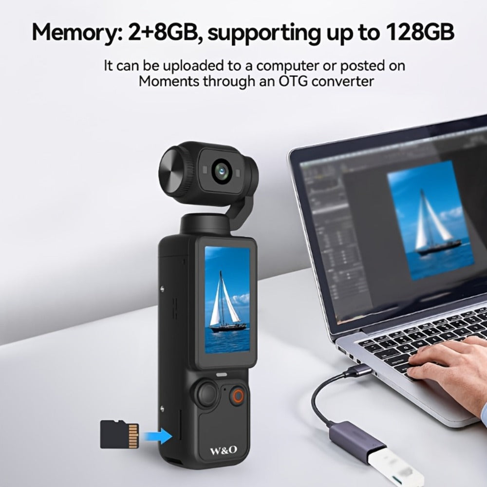 4K UHD Pocket Body Camera 32GB Card 2000mAh Battery 16X Zoom 180° Rotation 1.9-Inch Screen Mini Video Audio Cam for Outdoor Sport Bike Travel Personal Use Christmas Gift