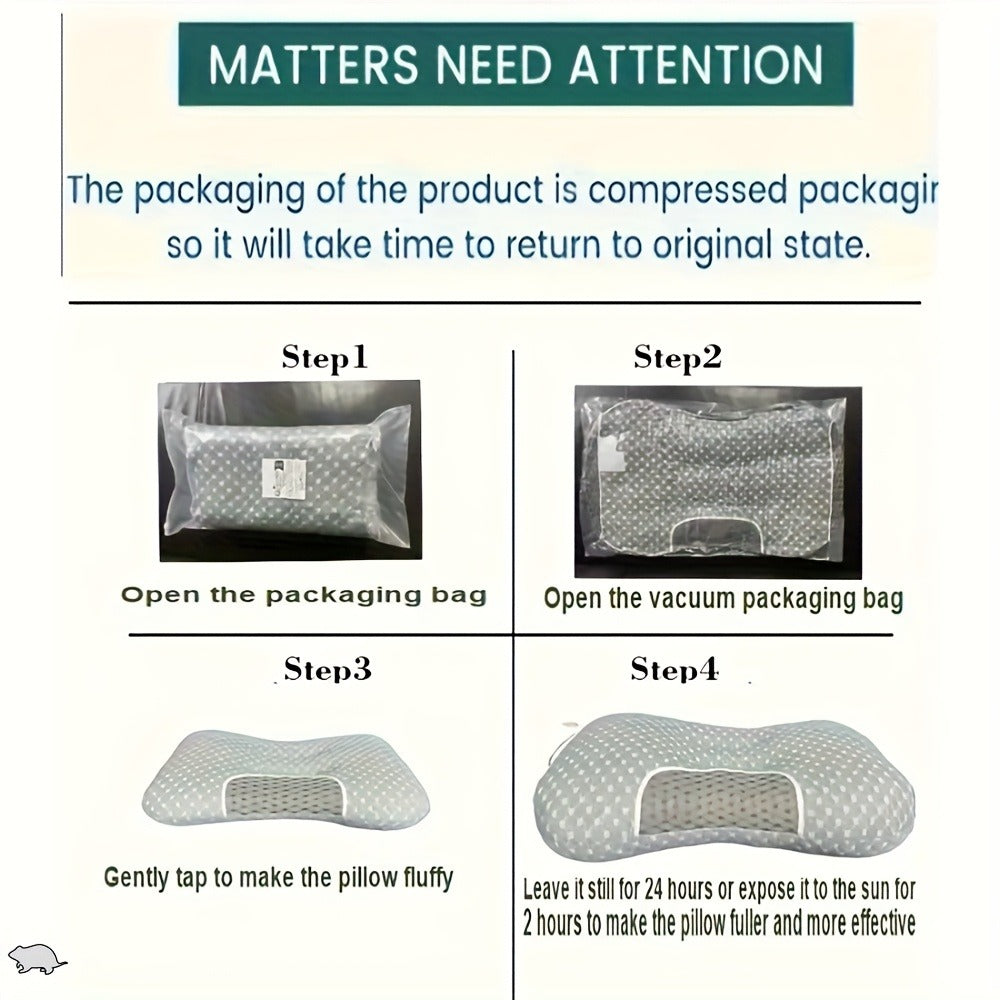 Cervical Neck Support Pillow Soft Knitted Ergonomic Orthopedic Contour Pillow for Deep Sleep - Non-Collapse High Pillow Core All Seasons Adjustable Sleeping Comfort 1/2Pcs