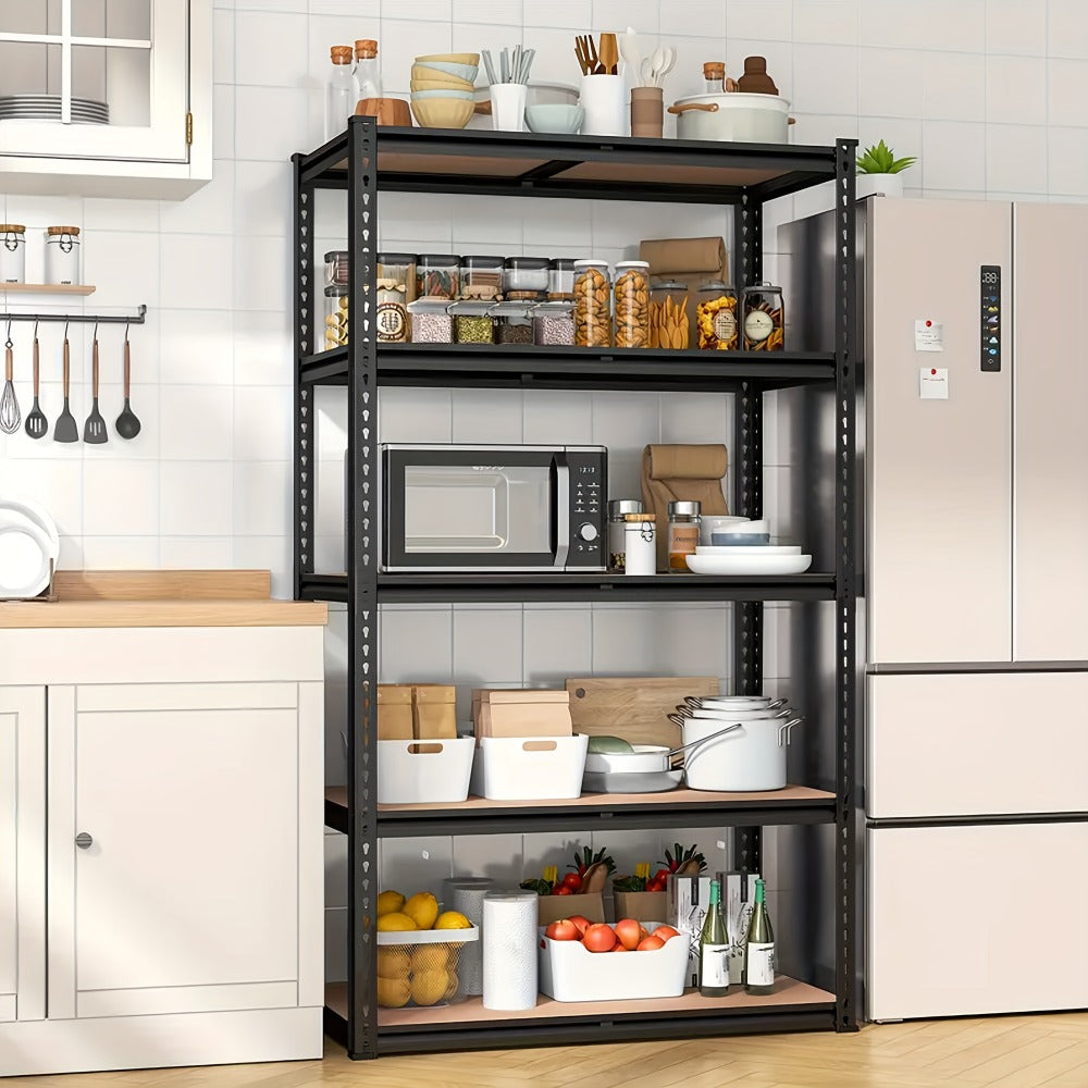5-Tier Garage Shelving Unit 2000 lbs Capacity Heavy Duty Adjustable Storage Shelves 72"/60"H x 35.5"W x 16"D for Garage, Closet & Pantry Organization – Steel Rack Easy Assembly, Includes Gloves & Hammer