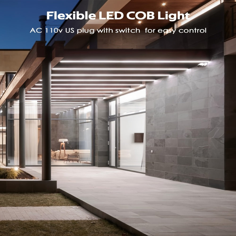 COB LED Strip Lights 10M 33ft 110V Connectable High Brightness Flexible Rope Light – No Dark Spots Indoor Outdoor Ceiling Kitchen Cabinet Closet Landscape Decor White Warm White