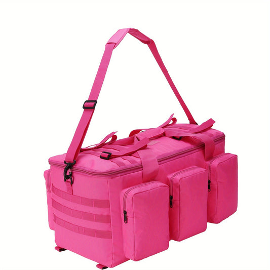Convertible Travel Duffel Bag, 50L Rose Red with Hand, Shoulder and Backpack Carry