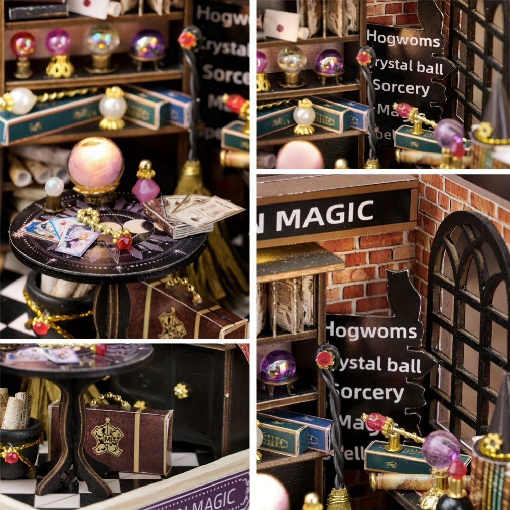 DIY Wooden Miniature House Kit with Dust Cover in Three Themes