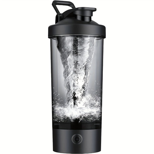Electric Protein Shaker Bottle, USB Rechargeable Self-Stirring Mixer in Black