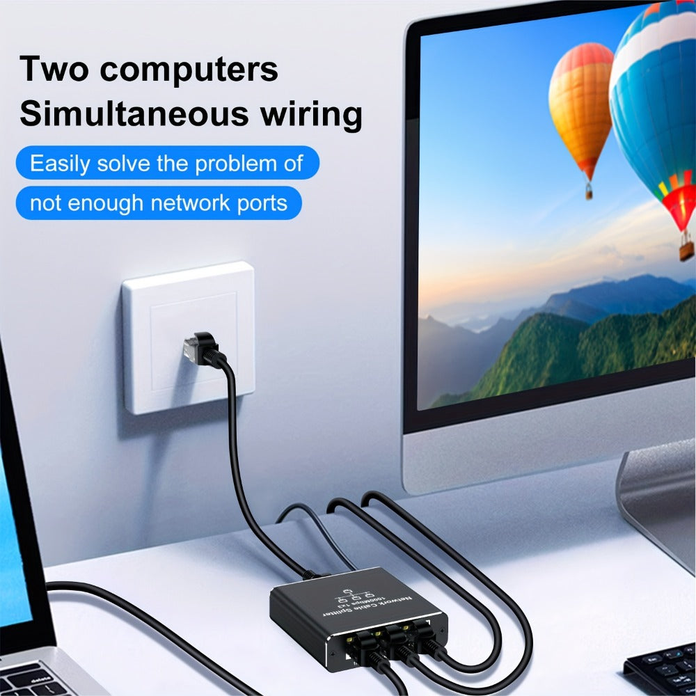 Gigabit Ethernet Splitter 1 to 3 – 1000Mbps PoE Network Splitter, 1 In 3 Out RJ45 Adapter for PC, Laptop, Router, TV, Starlink | Cat5/5e/6/7/8 Compatible, USB Powered, No Config Needed