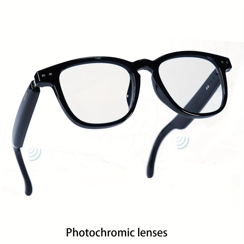 AI Smart Glasses with GPT Voice Assistant & Real-Time Translation 160+ Languages – Photochromic Lenses, Anti-Blue Light, Built-in Speaker & Mic, Unisex Wearable Tech Eyewear