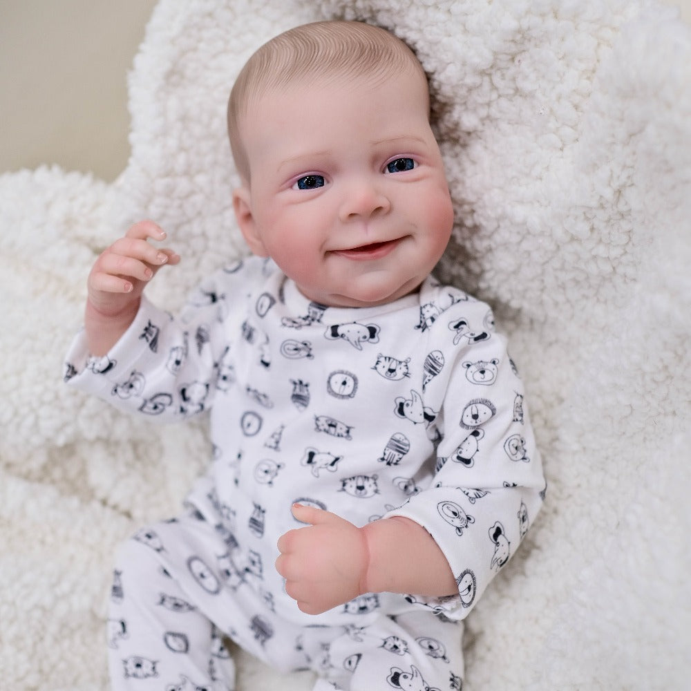 19-Inch Cloth Body Reborn Baby Doll with Vinyl Limbs and Accessories
