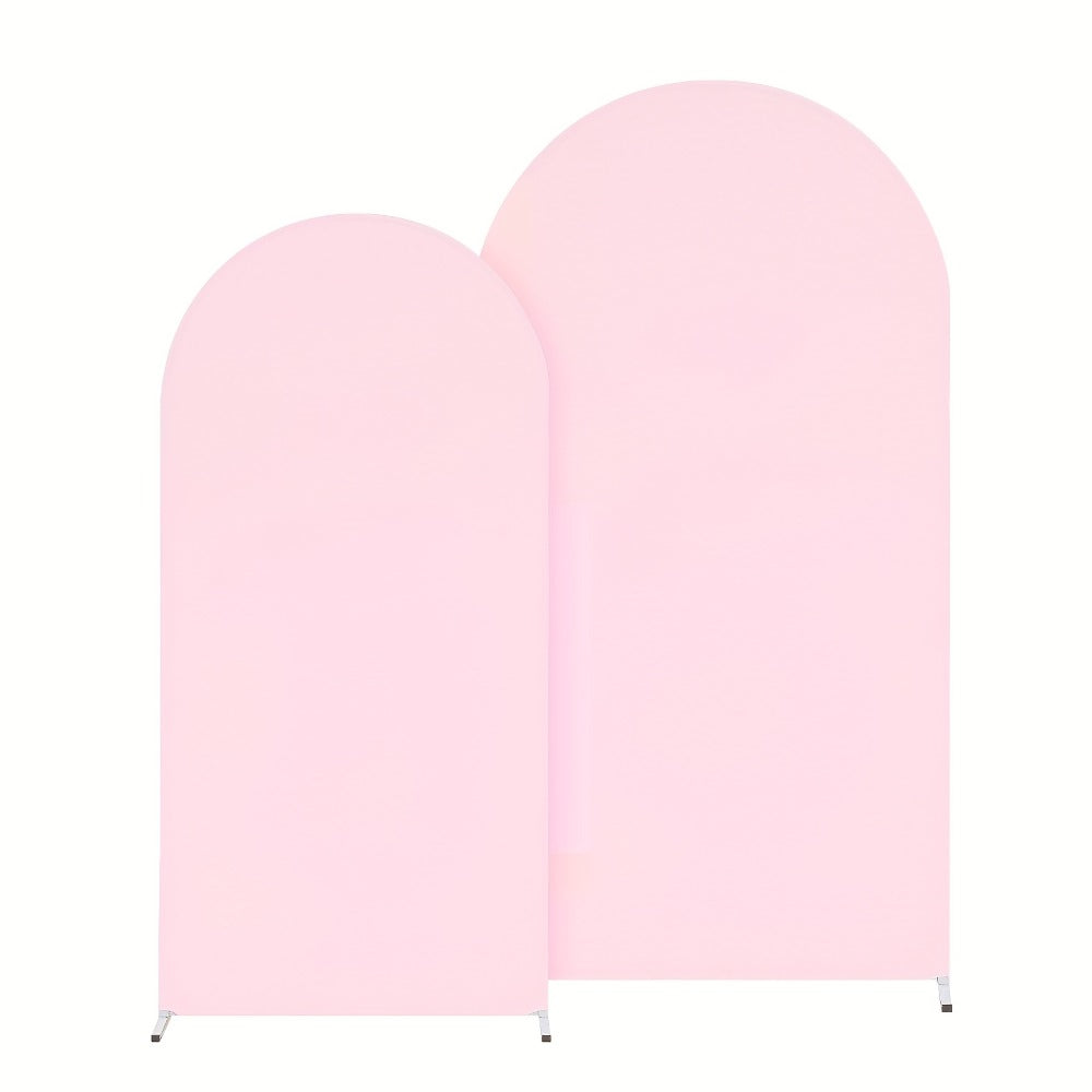 Spandex Arch Backdrop 2 Pack 6Ft x 6.6Ft Wrinkle-Free Stretch Photography Background with Bottom Zipper, Polyester Arched Cover Photo Prop for Wedding, Party, Gender Reveal & Birthday Decoration