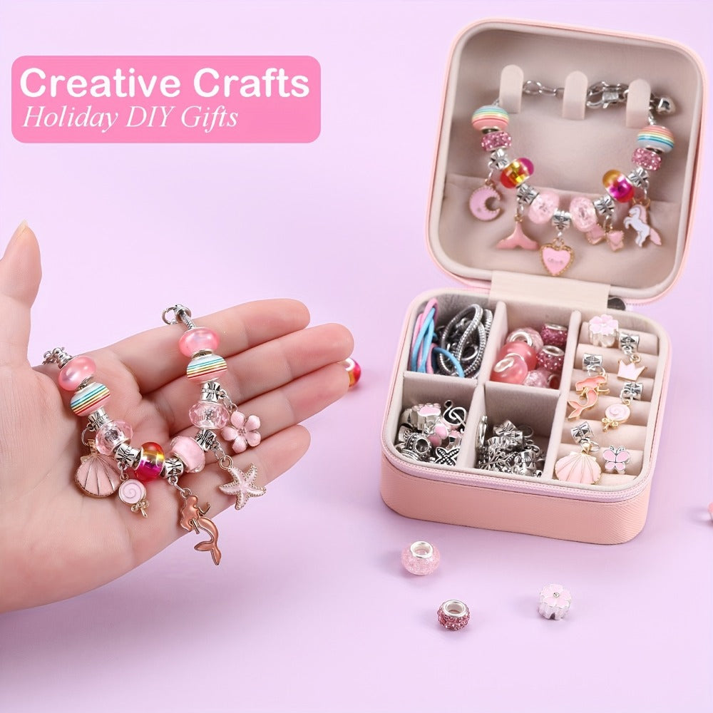 DIY Beaded Bracelet Making Kit, 7 Styles, Unicorn & Mermaid
