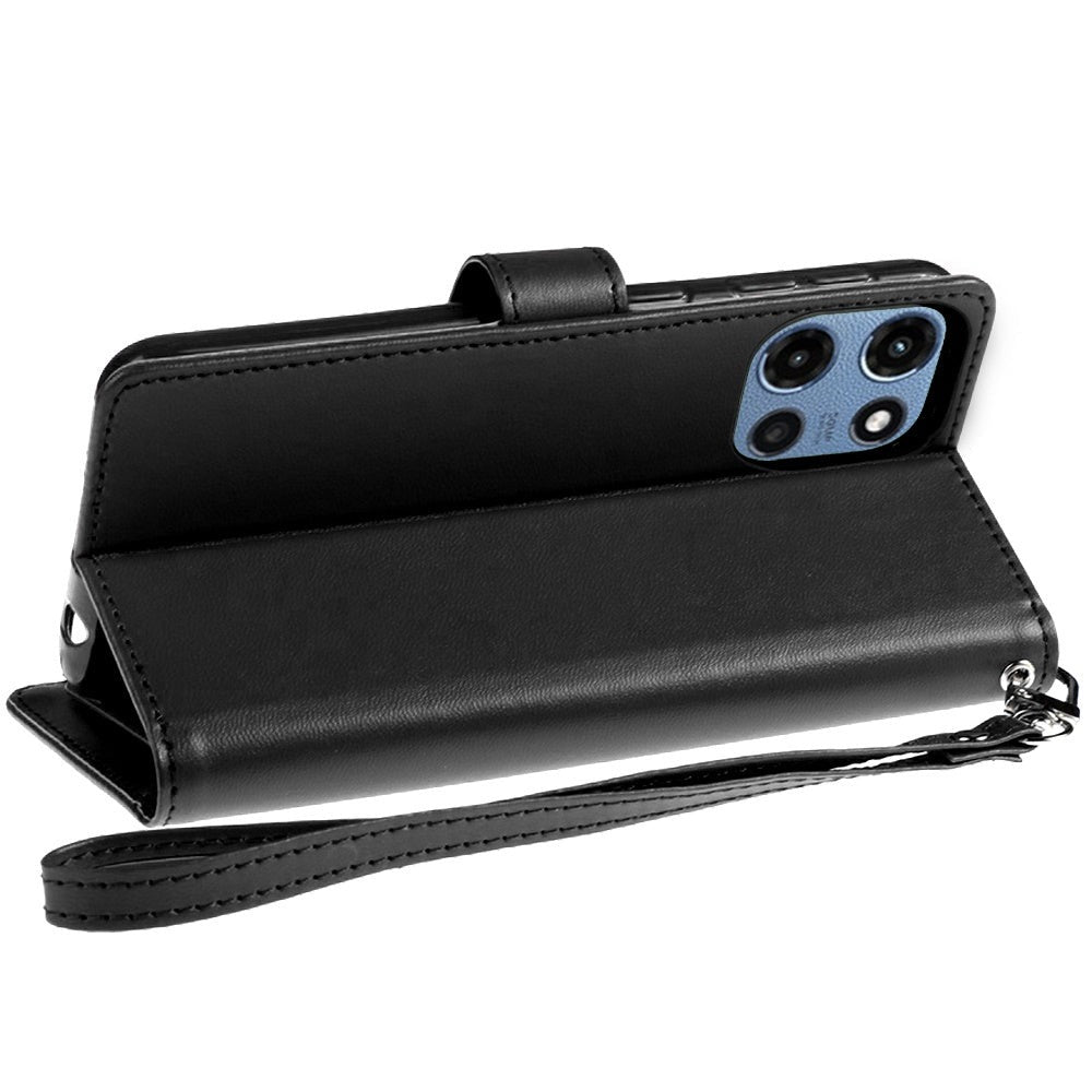 Moto G 5G 2025 Wallet Case PU Leather Folio with 5 Card Slots Cash Pocket Magnetic Closure Kickstand for Motorola Moto G 5G 2025 – NOT for 2024/2023/2022