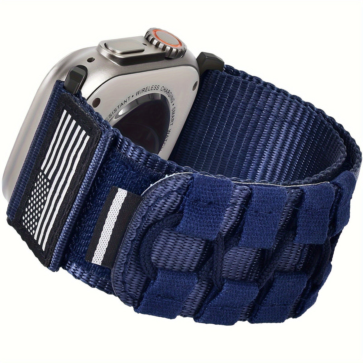 Rugged Nylon Apple Watch Band Men Sport Loop Soft Woven Adjustable Hook Loop Strap Compatible with Apple Watch Ultra 3 2 1 Series 1-11 SE 42mm 44mm 45mm 46mm 49mm Army Green Black Blue Orange Outdoor Hiking Gym